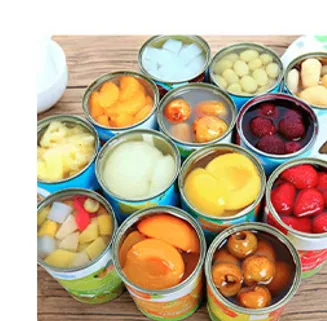 Canned fruit sealed with a tinplate easy open end