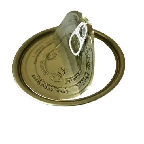 Full-open gold epoxy tinplate easy open end for beverage and food cans, 200-211 diameter