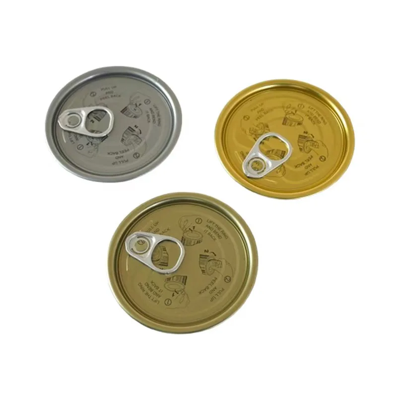Finished tinplate easy open ends in silver, gold and bronze finishes